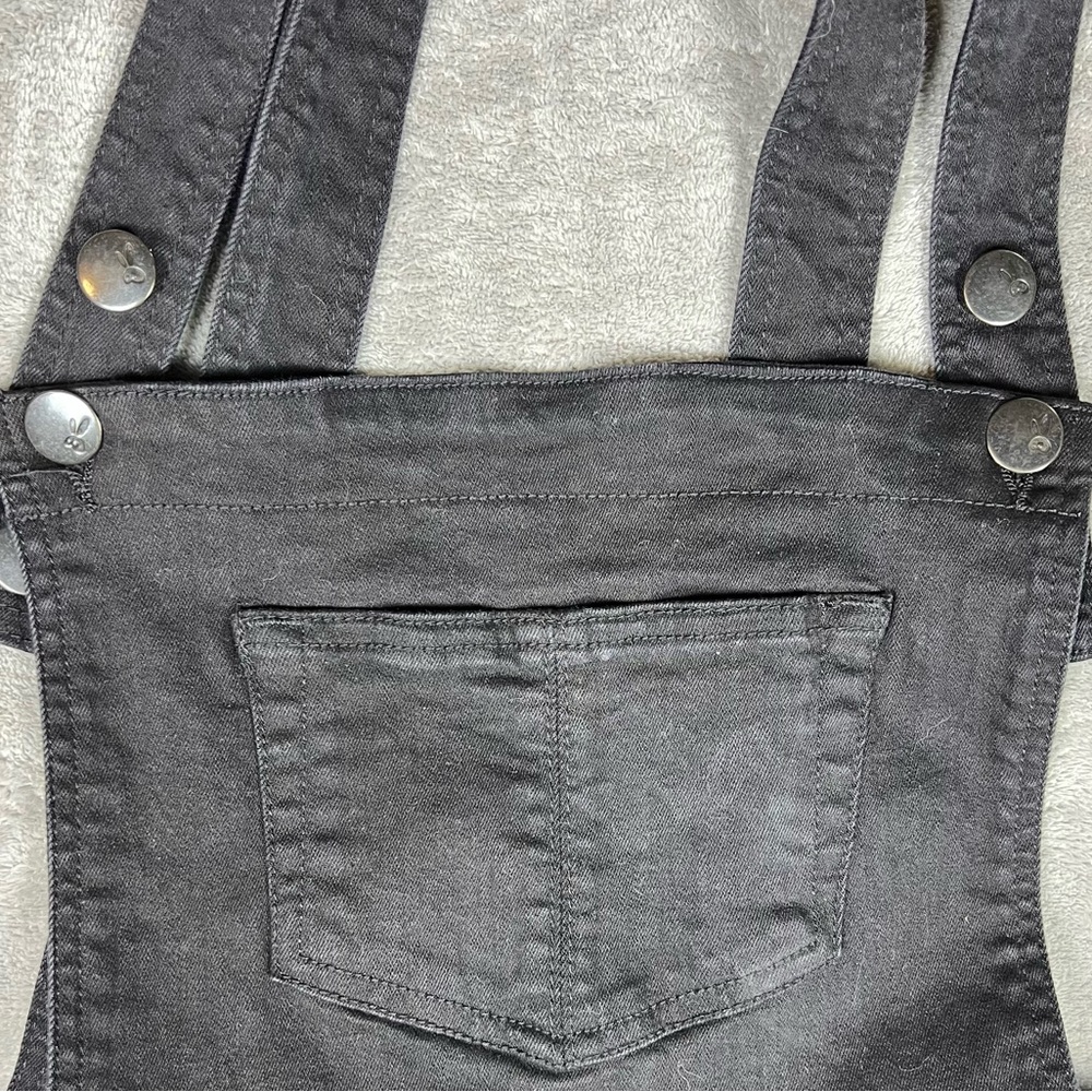 Hell Bunny Dress Womens 2XL Black Dakota Pinafore Denim Goth Pinup Punk Overall - Picture 6 of 10